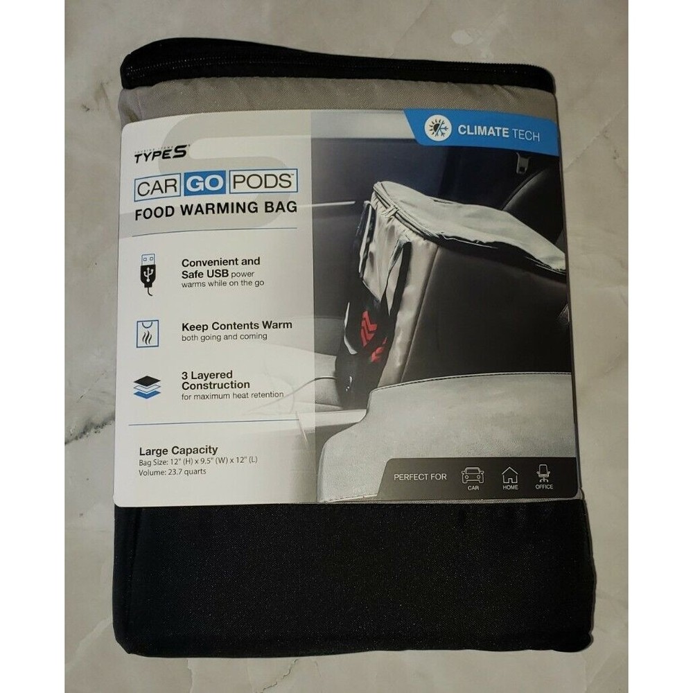 NEW Food Warming Bag Lunch Box Car Go Pods USB Powered Large Capacity Portable